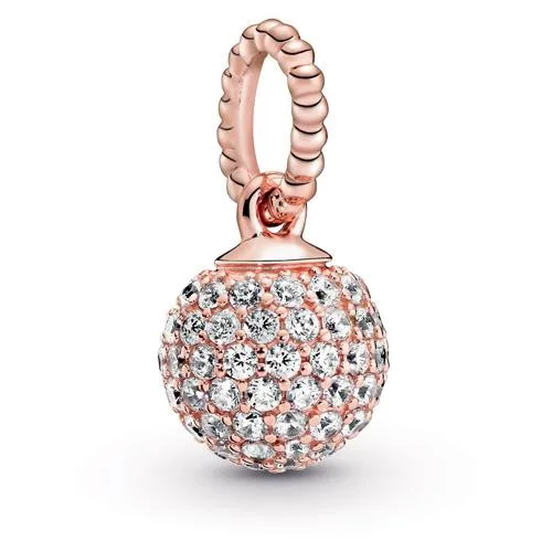 PANDORA PANDORA Purely Pandora Pave Ball Pendant 88 CZ 14k Rose Gold-Plated — product photo