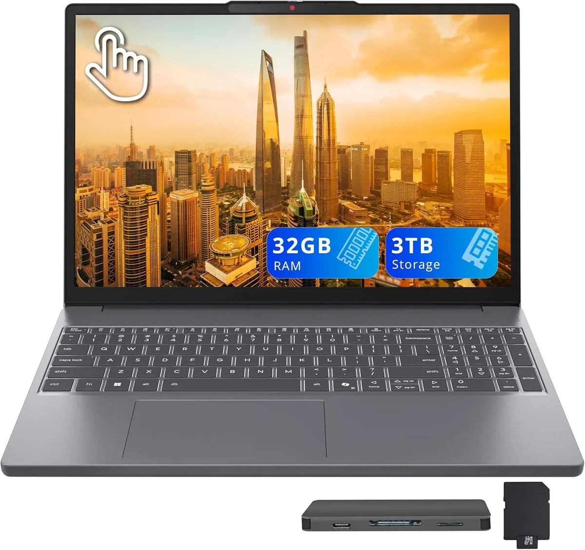 Lenovo Lenovo IdeaPad Slim 3 15.3" Touchscreen Business Laptop Ryzen 7 170 32GB DDR5 2TB SSD Luna Grey — product photo