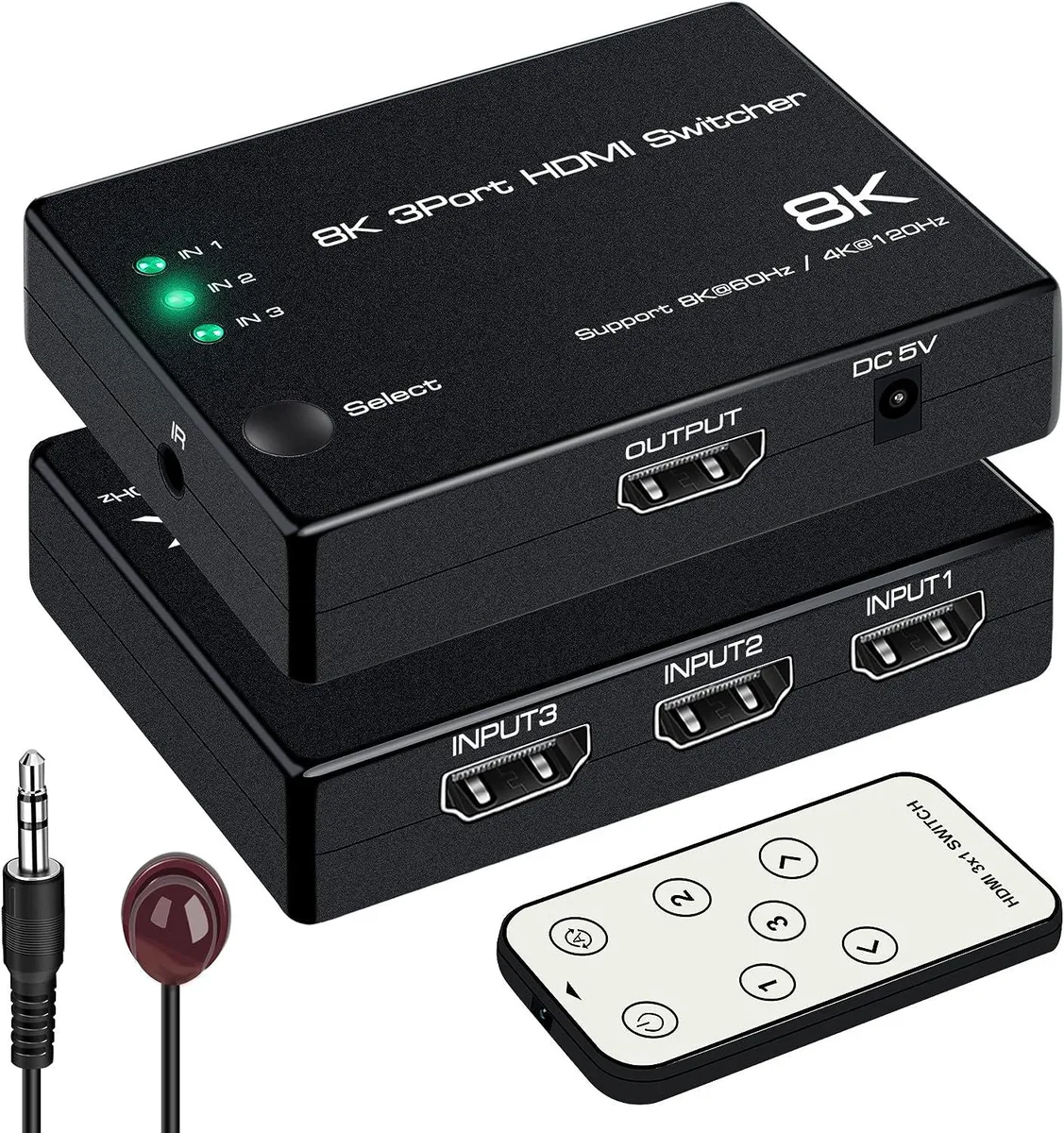 AUTYUE AUTYUE HDMI 2.1 Switch 3x1 8K 60Hz 4K 120Hz Black — product photo