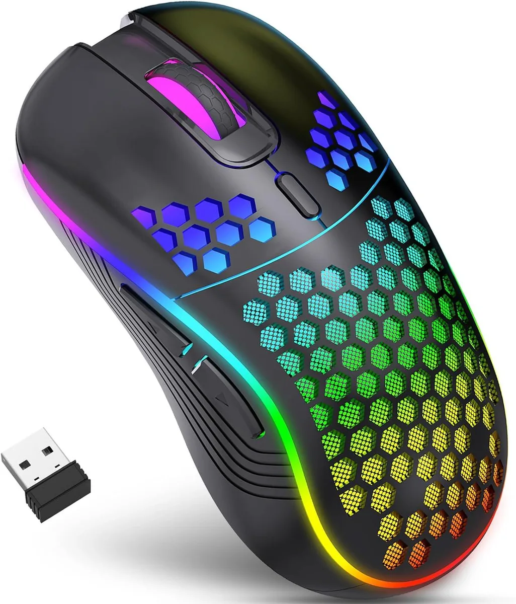AUTYUE AUTYUE Wireless Gaming Mouse Honeycomb 2400 DPI 6 Button Black — product photo