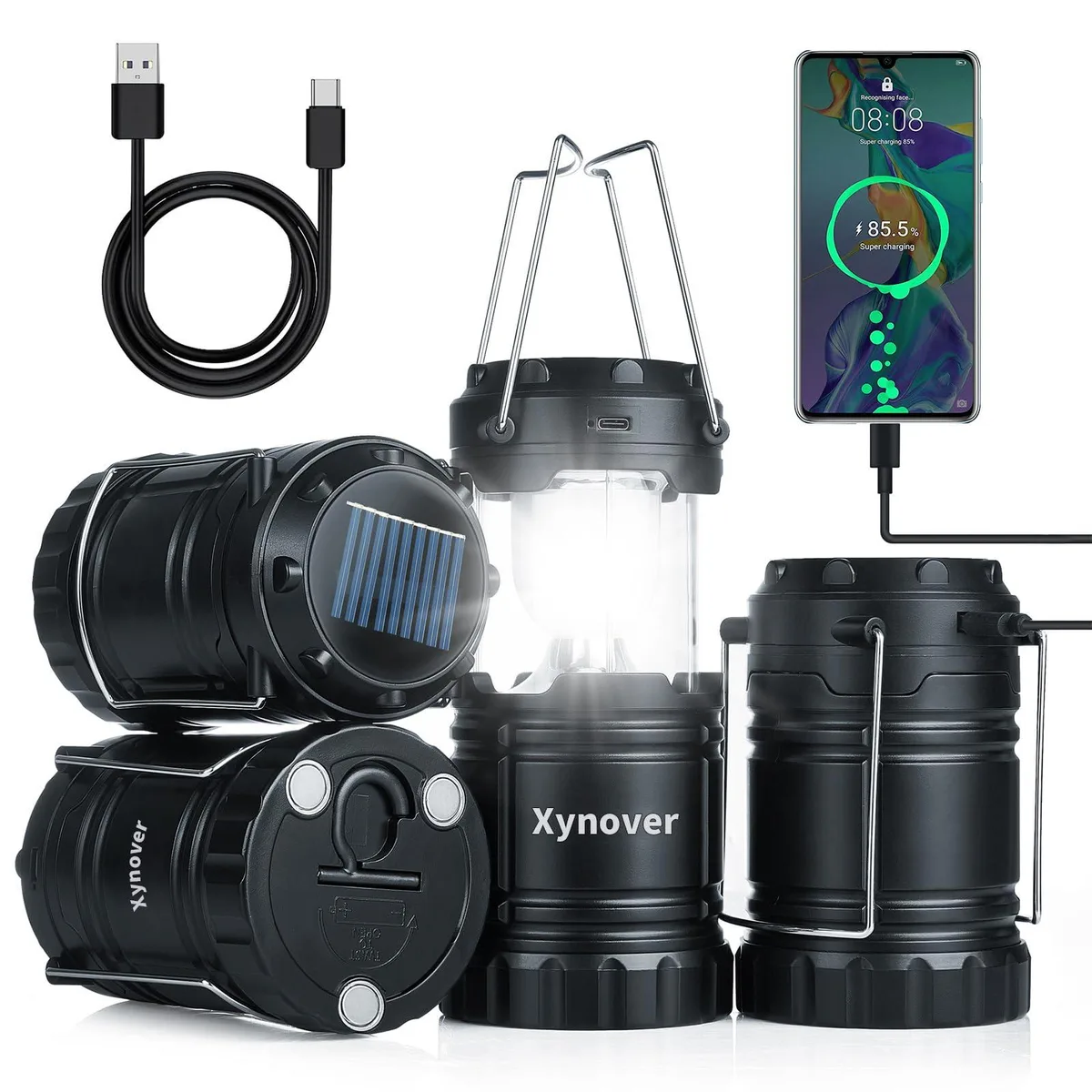 BFKK BFKK 4-Pack Solar Camping Lanterns 100 Lumens 12+ Hours — product photo