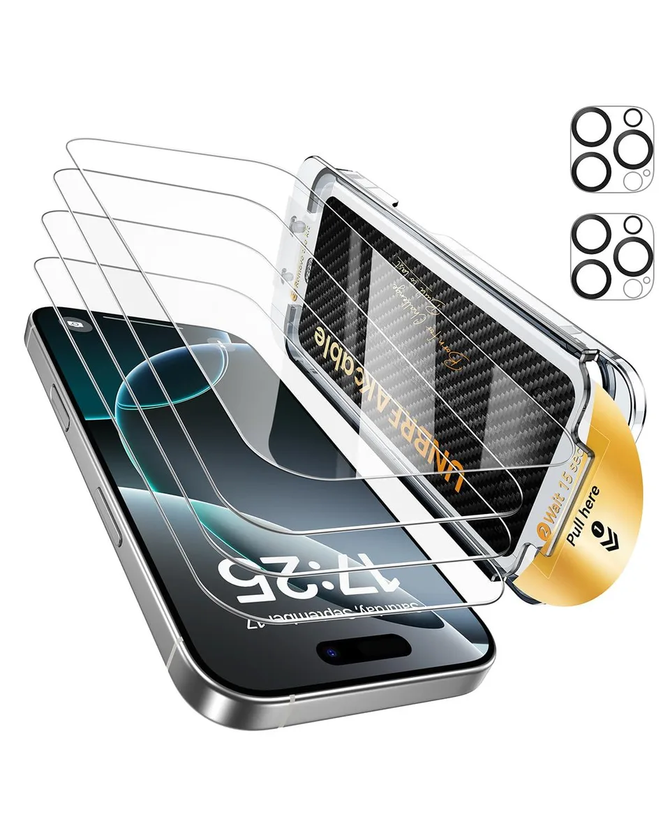  UNBREAKcable UBZD751 iPhone 16 Pro Screen Protector 4+2 Pack Cell Phones - Unlocked — product photo
