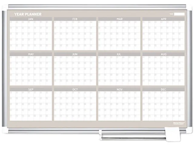 Bi-Silque Bi-Silque GA05106830 MasterVision 12 Month Planner Board 48x36 Aluminum Frame — product photo