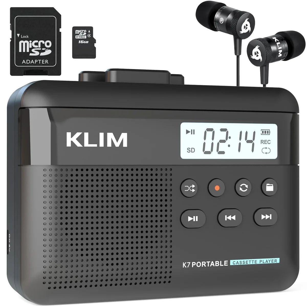  KLIM K7B-1 Cassette Player with MP3 Converter, 16GB SD Card — product photo
