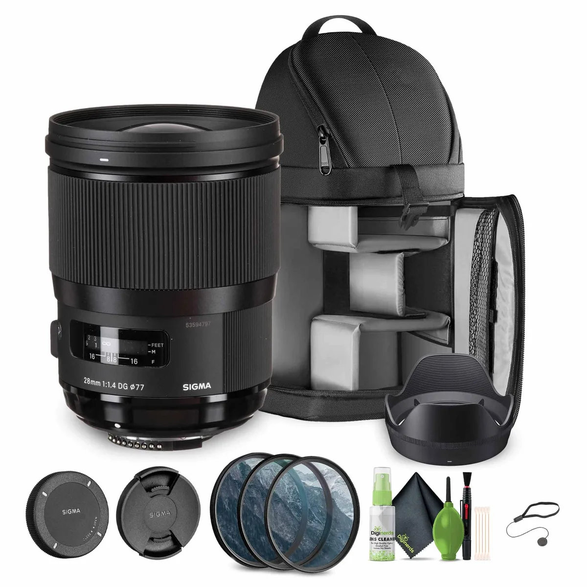 SIGMA SIGMA 28mm f/1.4 DG HSM Art Nikon F Bundle camera lens — product photo