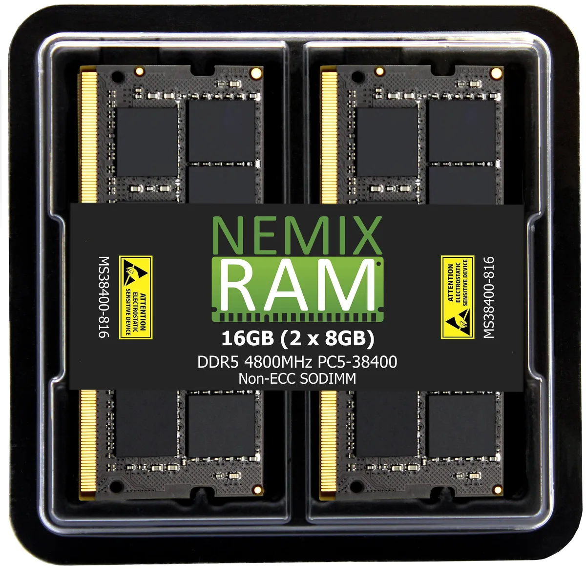 NEMIX RAM NEMIX RAM 16GB (2x8GB) DDR5 4800 CL40 1.10V 262-Pin SODIMM Kit Dell Alienware M16 M18 — product photo