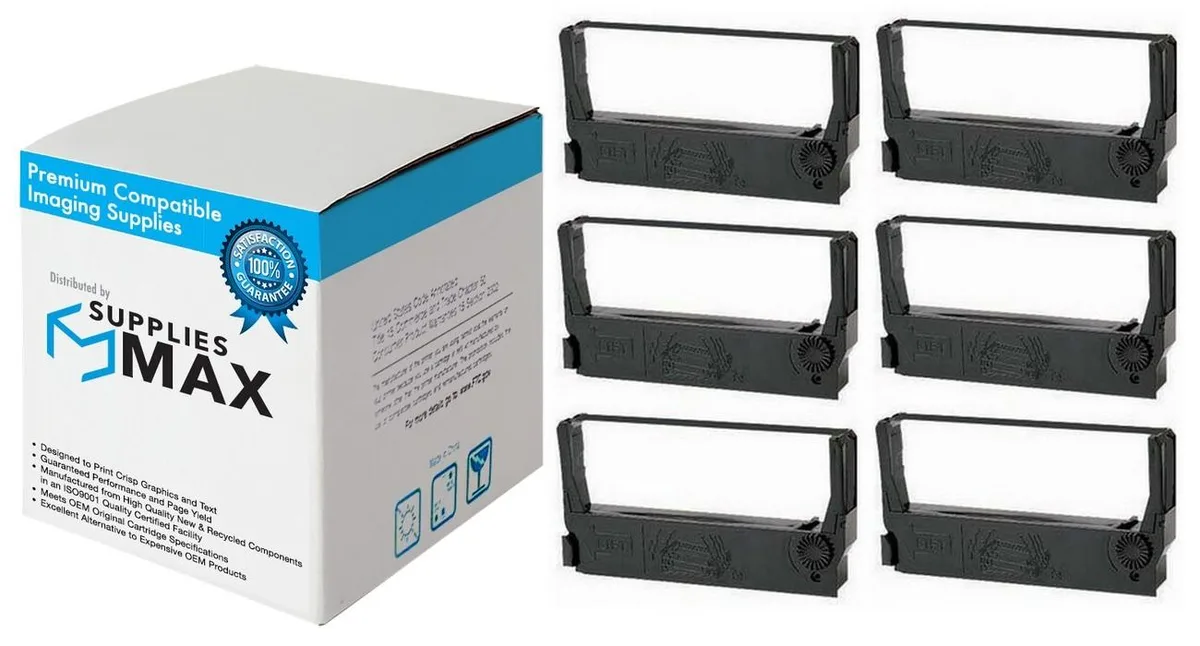 SuppliesMax SuppliesMax Compatible Printer Ribbon 6/PK Black for IBM 4651/4655/4661 84F6710 — product photo