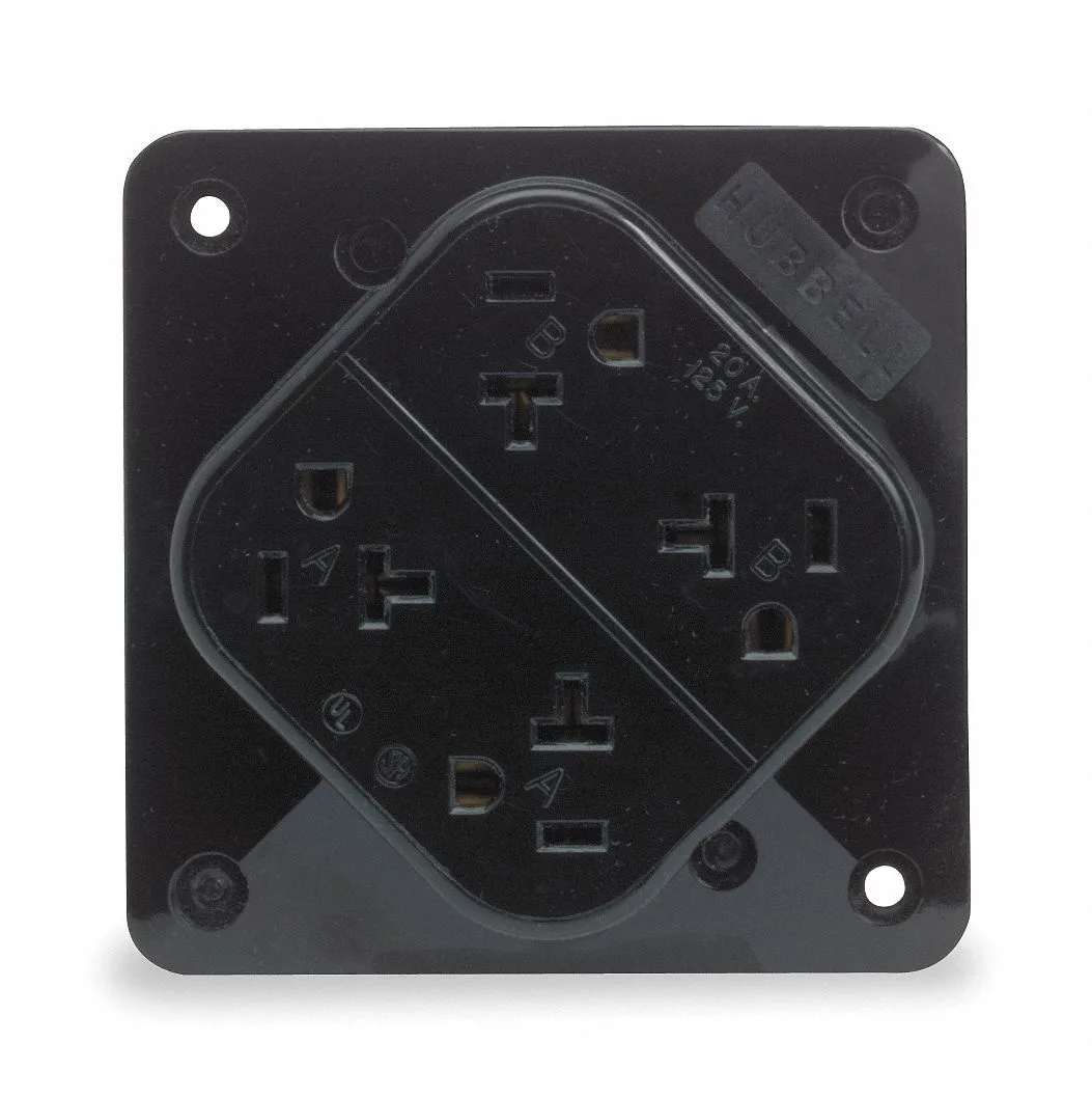 Hubbell Incorporated Hubbell Incorporated Commercial Straight Blade Receptacle 20A 125V Black — product photo