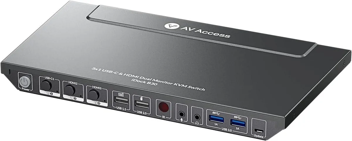 v AV Access v AV Access KVM Switch Dock Dual 4K 65W USB-C 5Gbps HDMI 2.0 — product photo