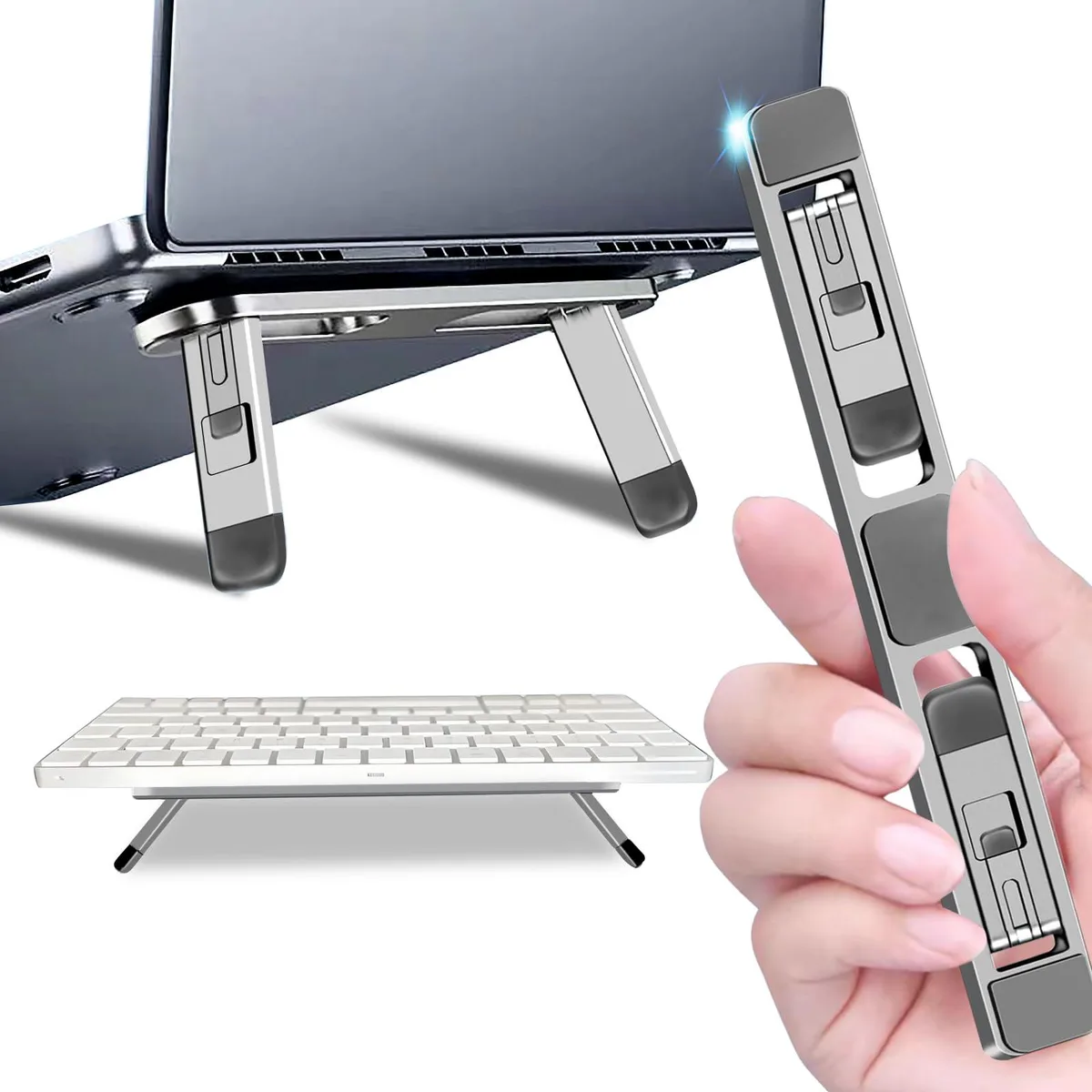  New True Path CYD100 Adhesive Laptop Stand Silver 10-17 inch — product photo