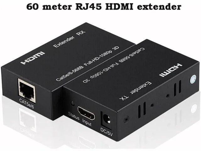 LORDWORLD LORDWORLD HDMI Extender 196ft 60m Tx Rx Cat6 1080p — product photo