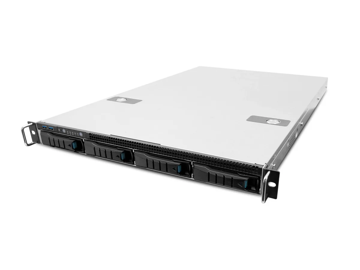 ABS ABS R1115-4545P rack server EPYC 4545P 16-core 32GB DDR5 2×512GB SATA SSD 450W redundant PSU — product photo