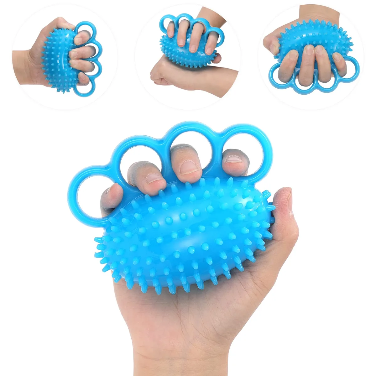 Hand Exercise Ball Finger Therapy Ball w/ Extra Long Body Black sports medicine — product photo