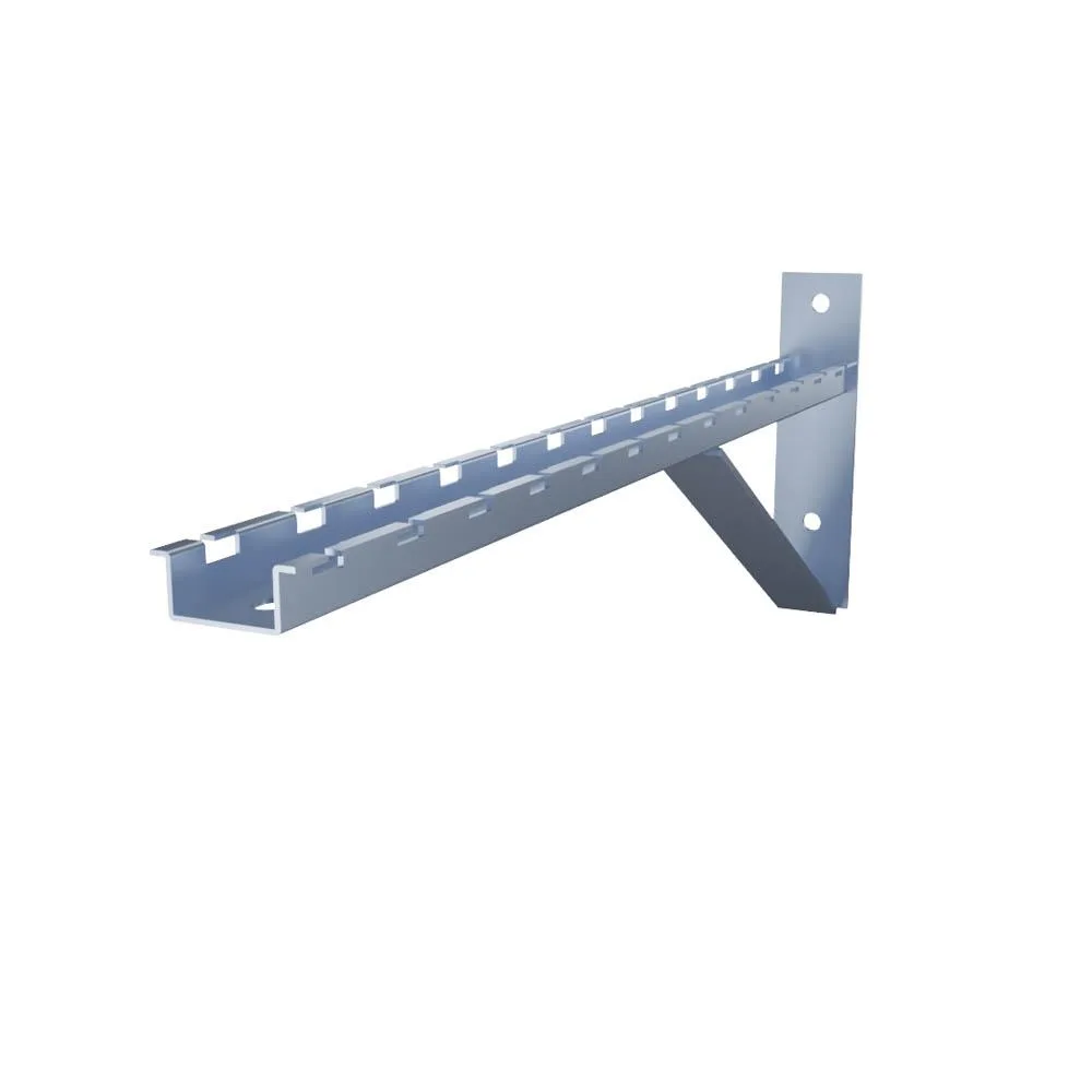 Two silver electro zinc plated triangle wall mount brackets 600mm