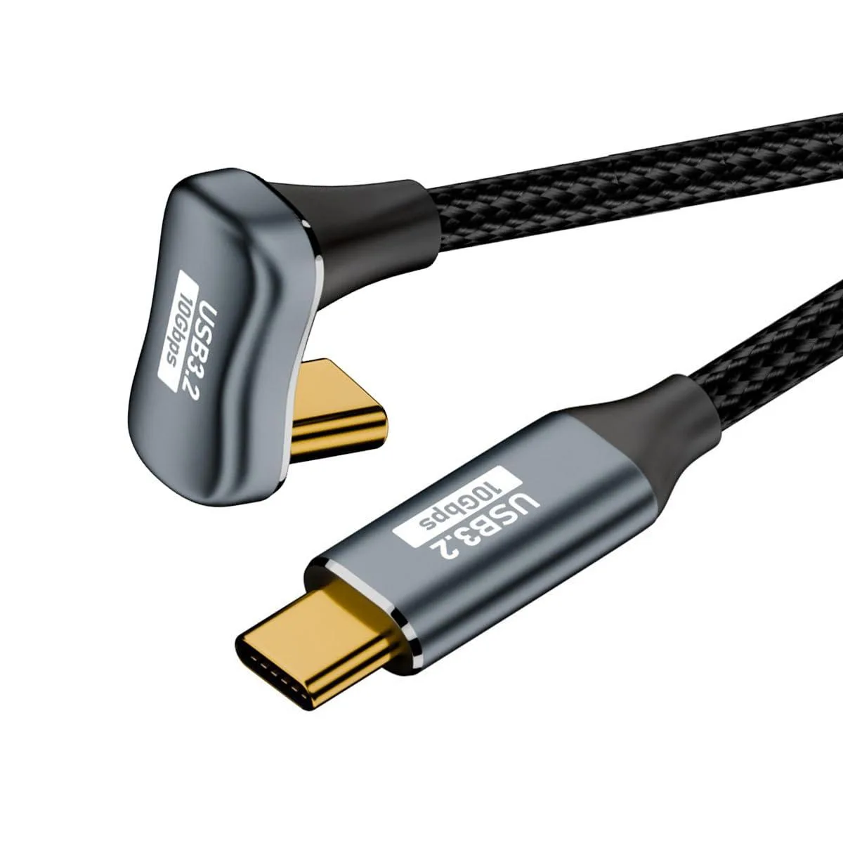 Fervit Fervit USB 3.1 Type C Male to Male Extension Cable 10Gbps 100W Opposite U Shape Back Angled 100CM — product photo