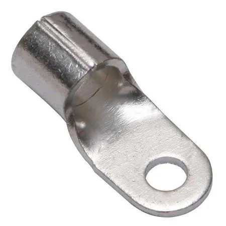 Bare copper compression terminal, long barrel, #10 stud hole
