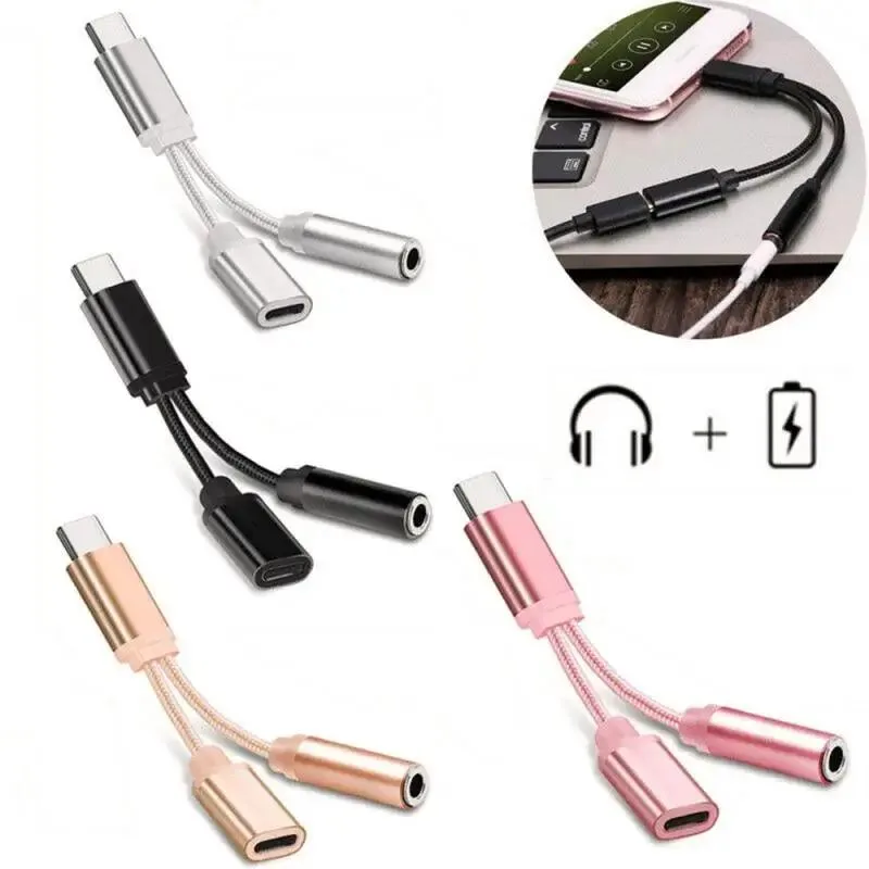 Hetai Tech Hetai Tech 2-in-1 USB-C to 3.5mm Audio &amp; Charging Adapter TSLM1 — product photo