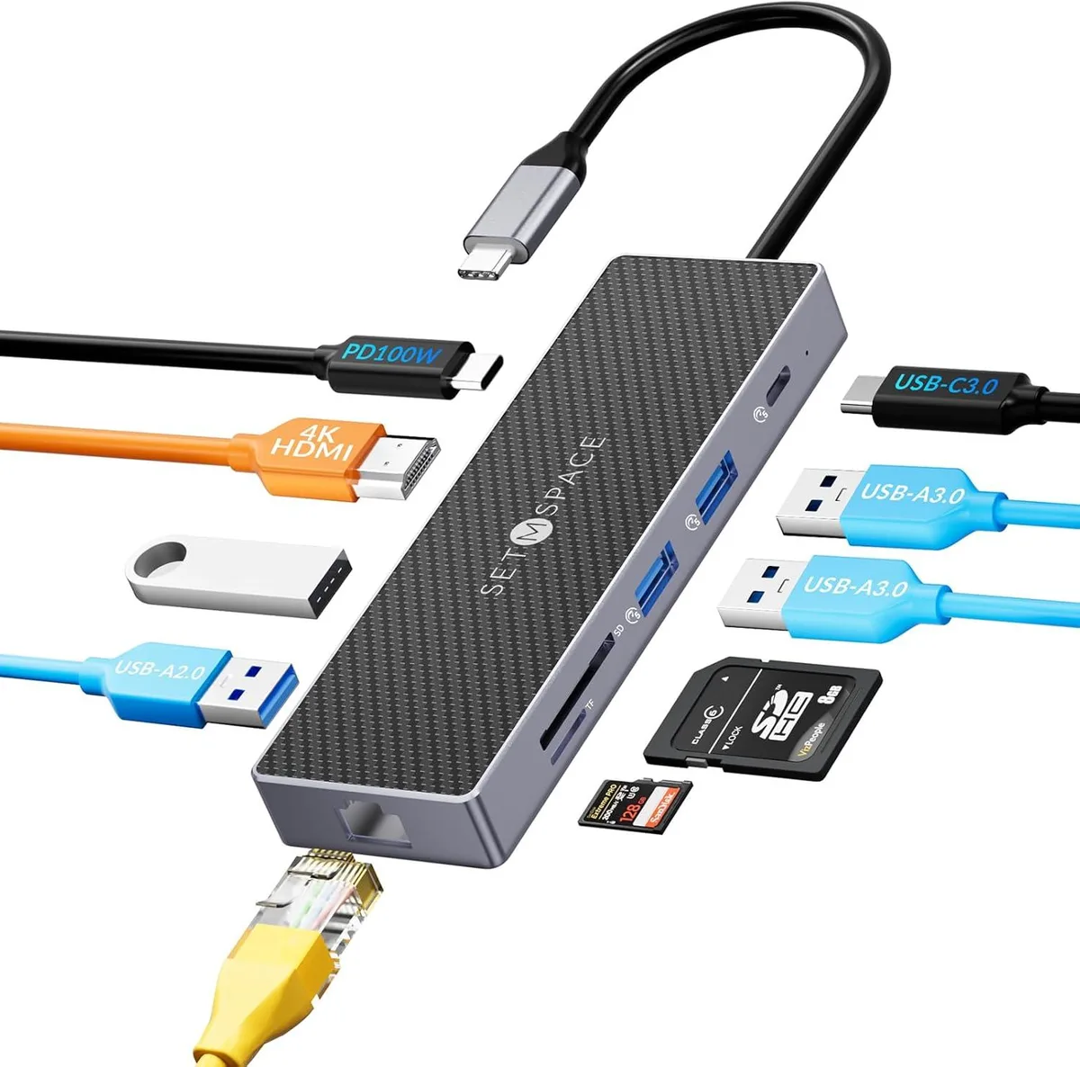 TAURKENAM TAURKENAM 10-in-1 USB-C Docking Station PD 100W HDMI 4K 30Hz Ethernet 1000Mbps — product photo