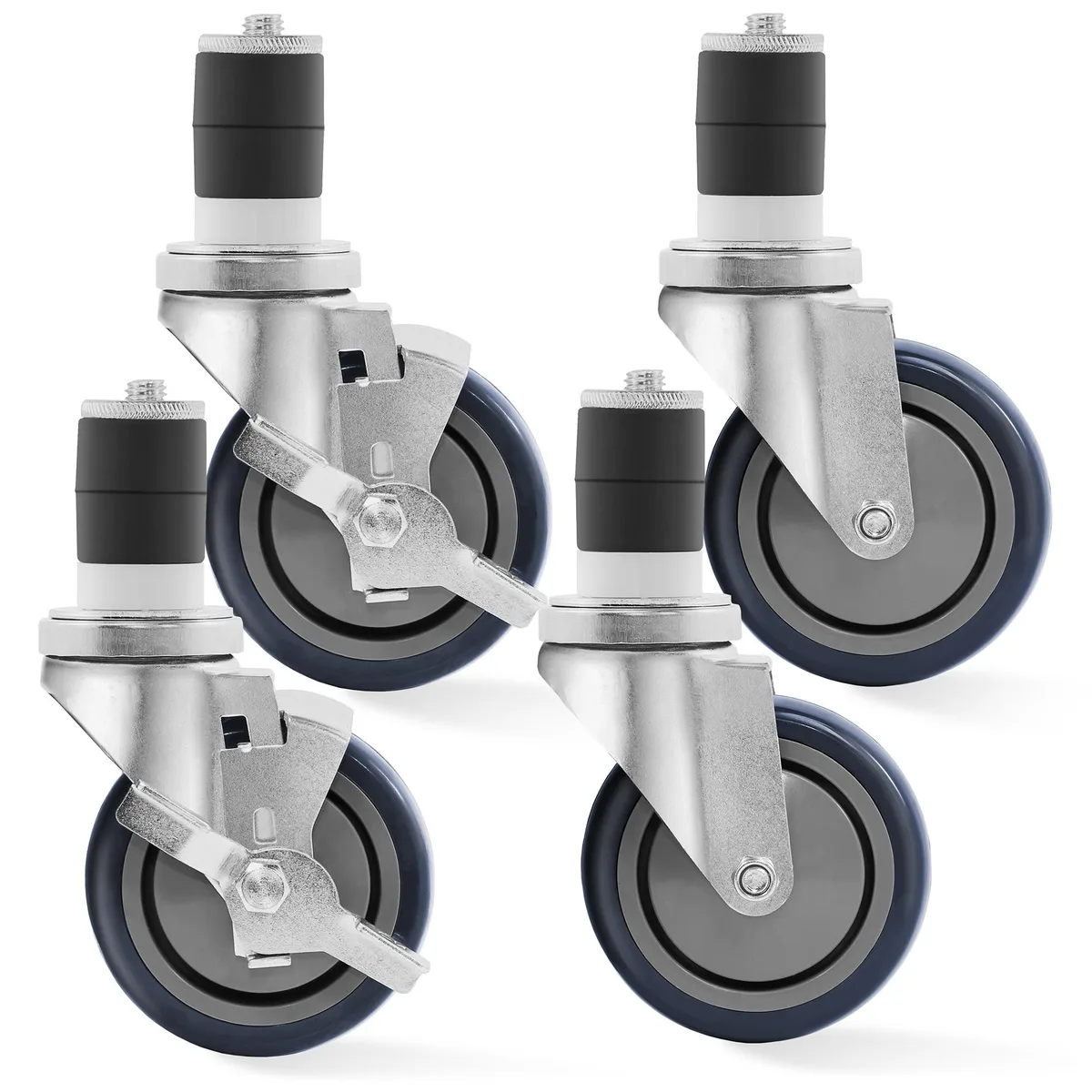 Kutler Kutler 4-Inch Caster Wheel Set — 4 Swivel, 2 with Brakes, 300 lb — product photo