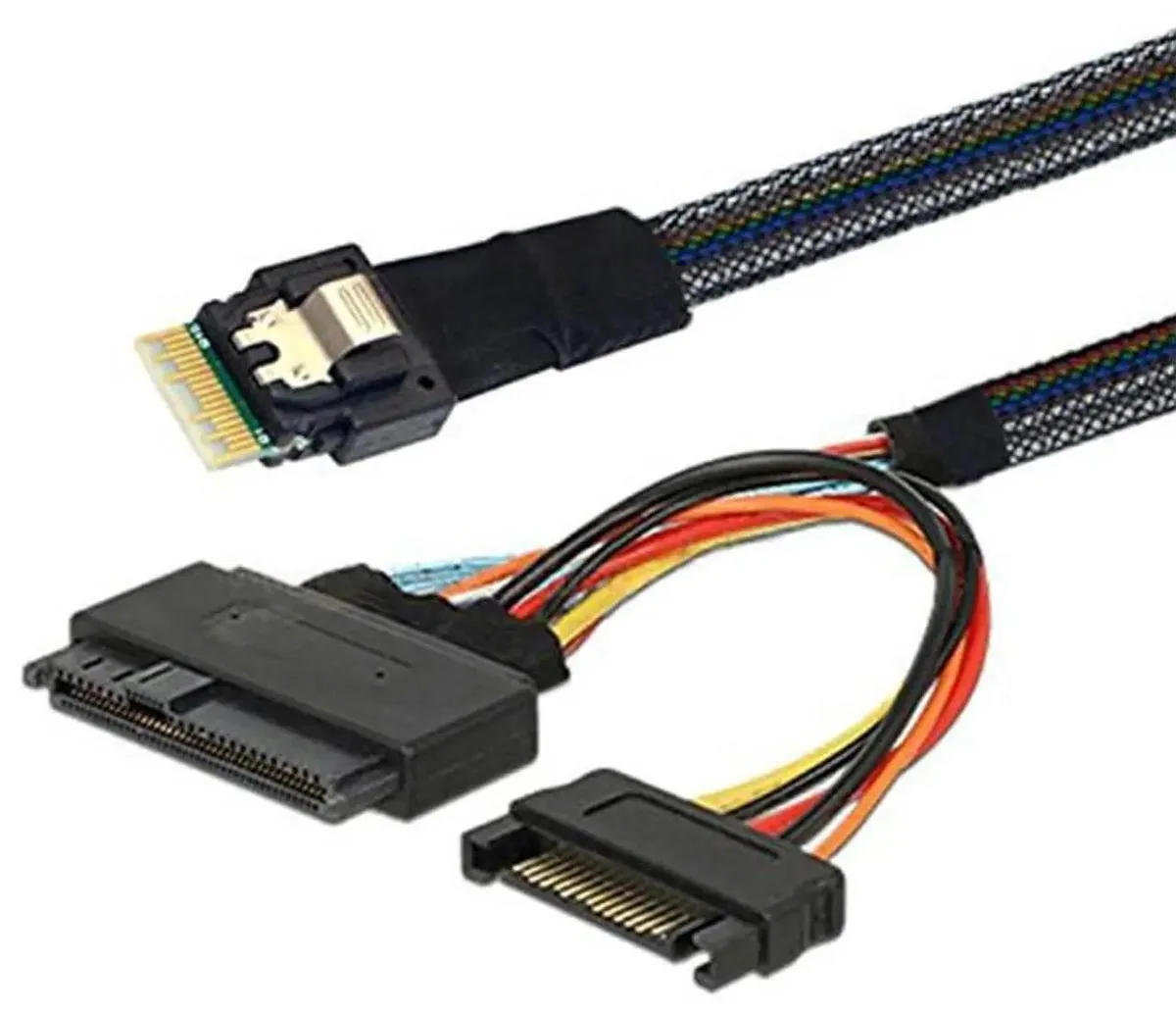 Vszerda Vszerda Mini Slimline SAS SFF-8654 4i 38P to U.2 SAS 8639 Cable 19.68 Inches — product photo