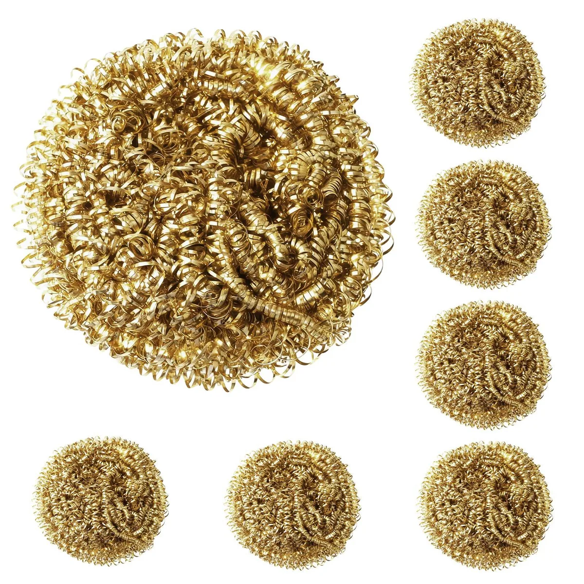 Seven brass wire spools for soldering tip cleaners