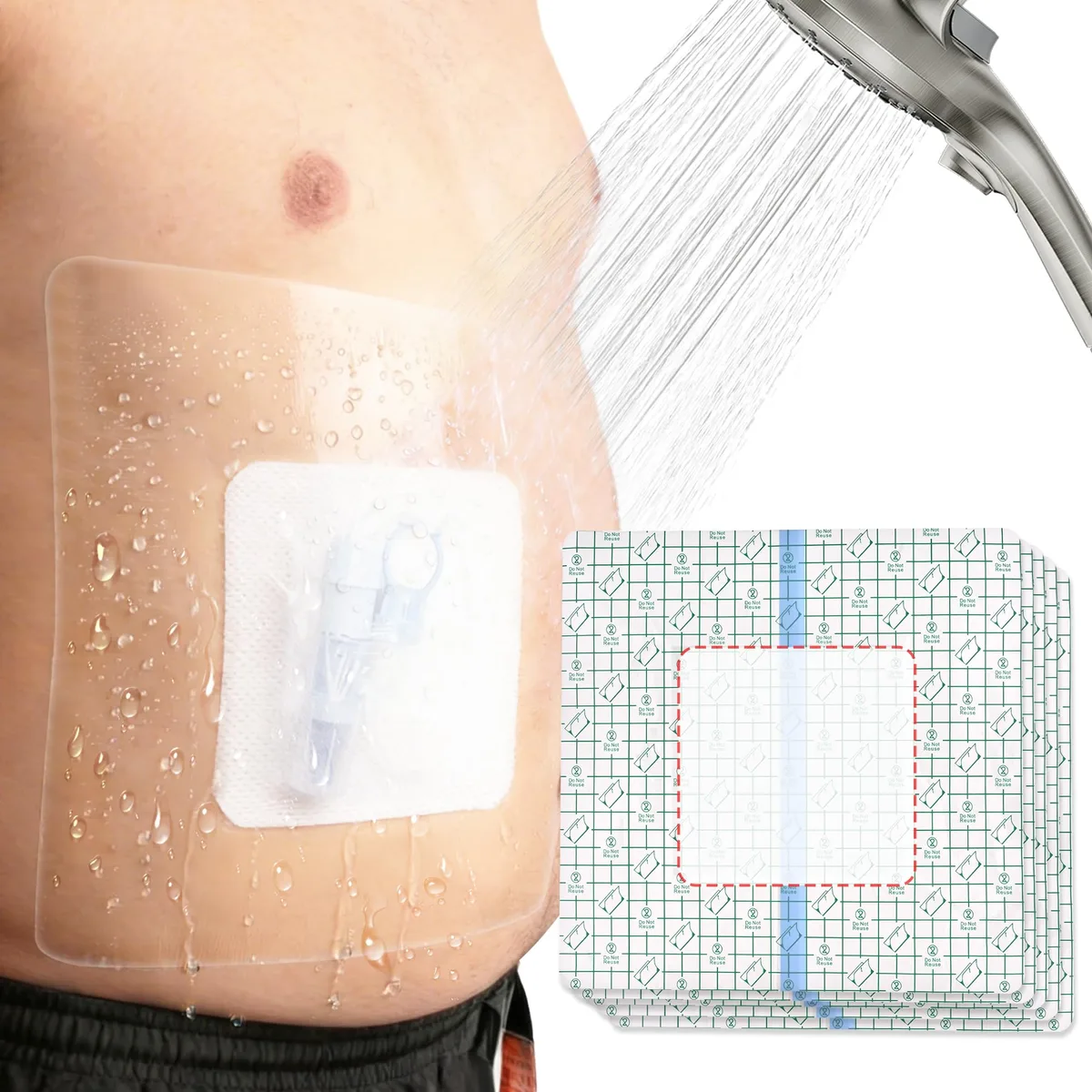  COTOM 15pcs 10.2in x 10.2in Waterproof Shower Shield with 5.1in Non-Stick Pad — product photo