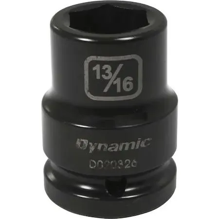 Dynamic D020326 13/16 inch 3/4 inch drive 6 point socket black phosphate finish