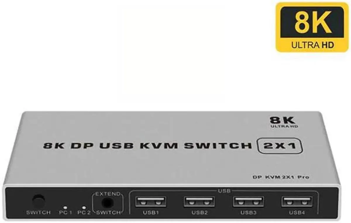 Aomoproing Aomoproing 2-Port Dual DP 1.4 KVM Switch 8K@60Hz 4K@144Hz — product photo
