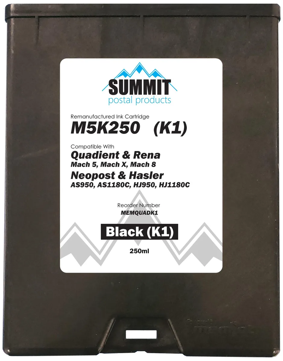 Summit Postal Products Summit Postal Products Quadient M5K250 Compatible Black (K1) Ink Cartridge 250 ml — product photo