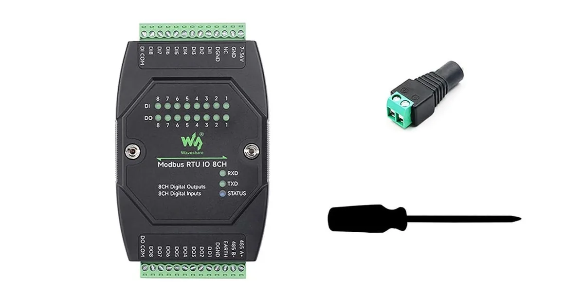 LORDWORLD LORDWORLD Modbus RTU IO Module 8DI 8DO RS485 DC 7-36V development board — product photo