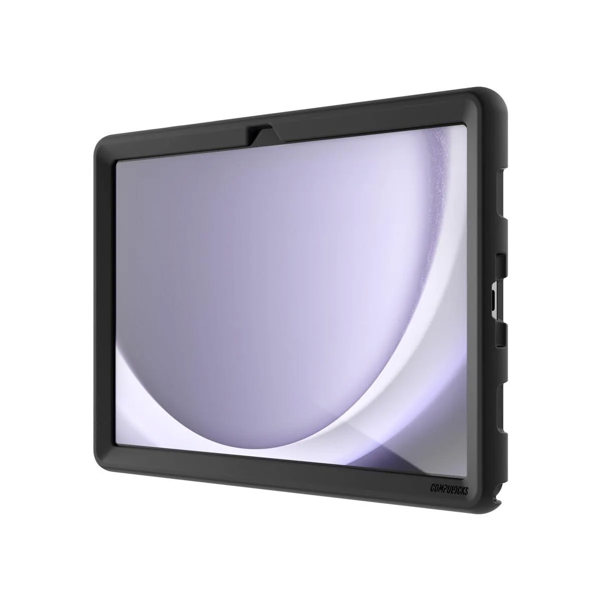 Black silicone rugged edge case for 11 inch tablet with raised bezel and open back