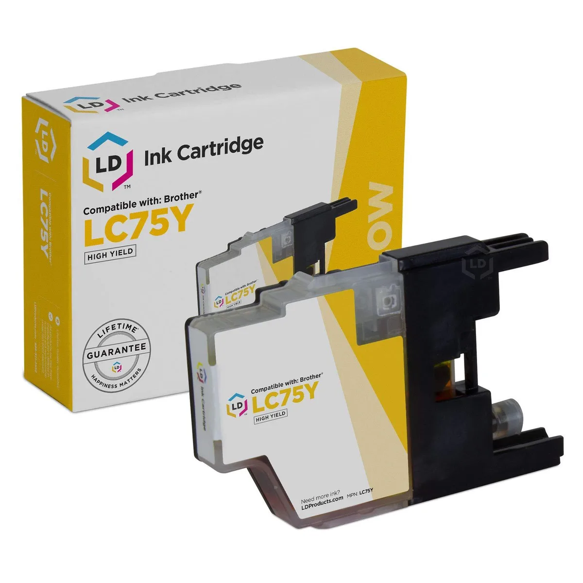 LD Products LD Products Compatible Ink Cartridge Brother LC75Y High Yield Yellow 600 Pages — product photo