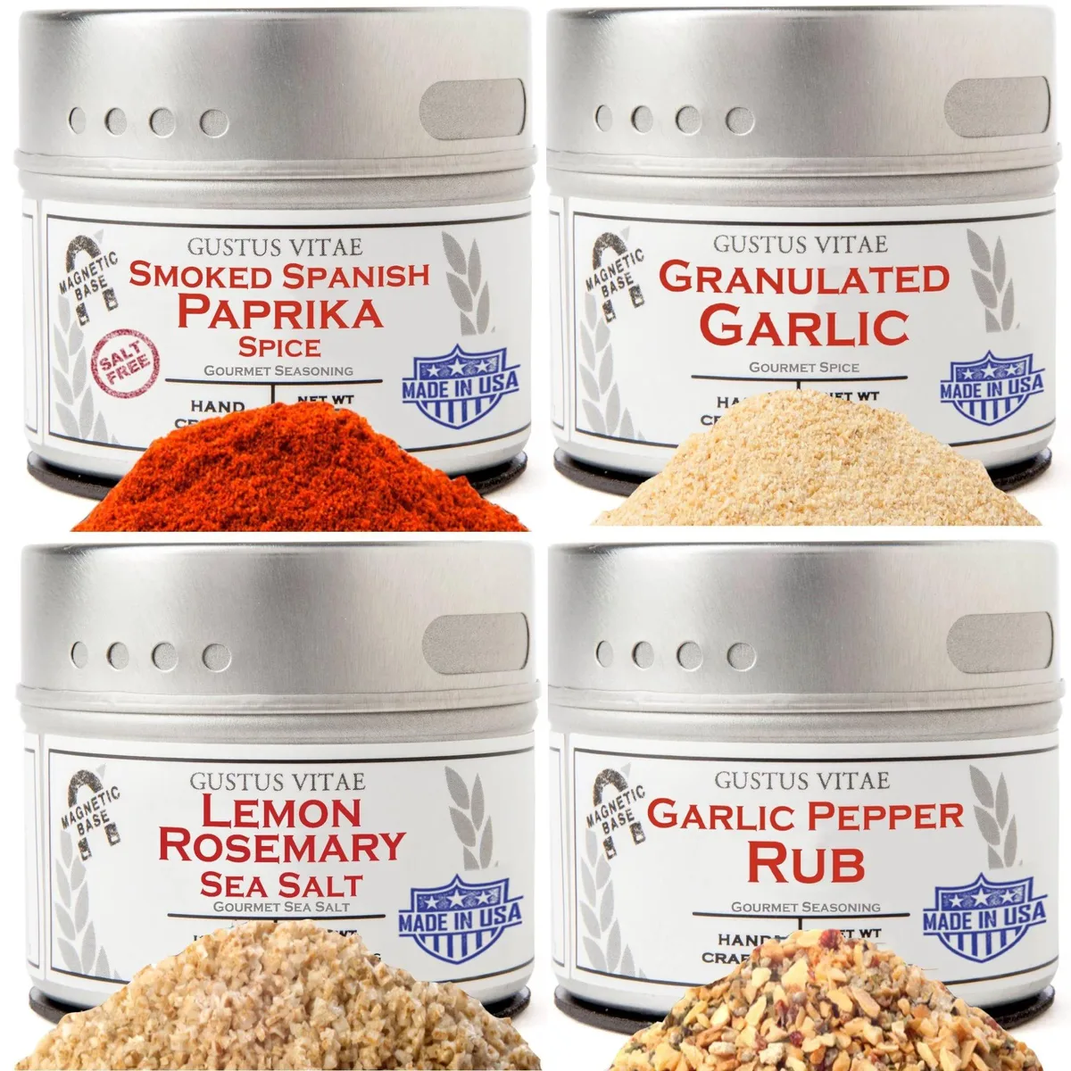 Gustus Vitae Condiments Gustus Vitae Condiments Pantry Essentials Set 4 Tins — product photo
