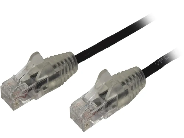 STARTECH STARTECH N6PAT1BKS Cat6 network ethernet cable 1 ft black slim 28 AWG — product photo