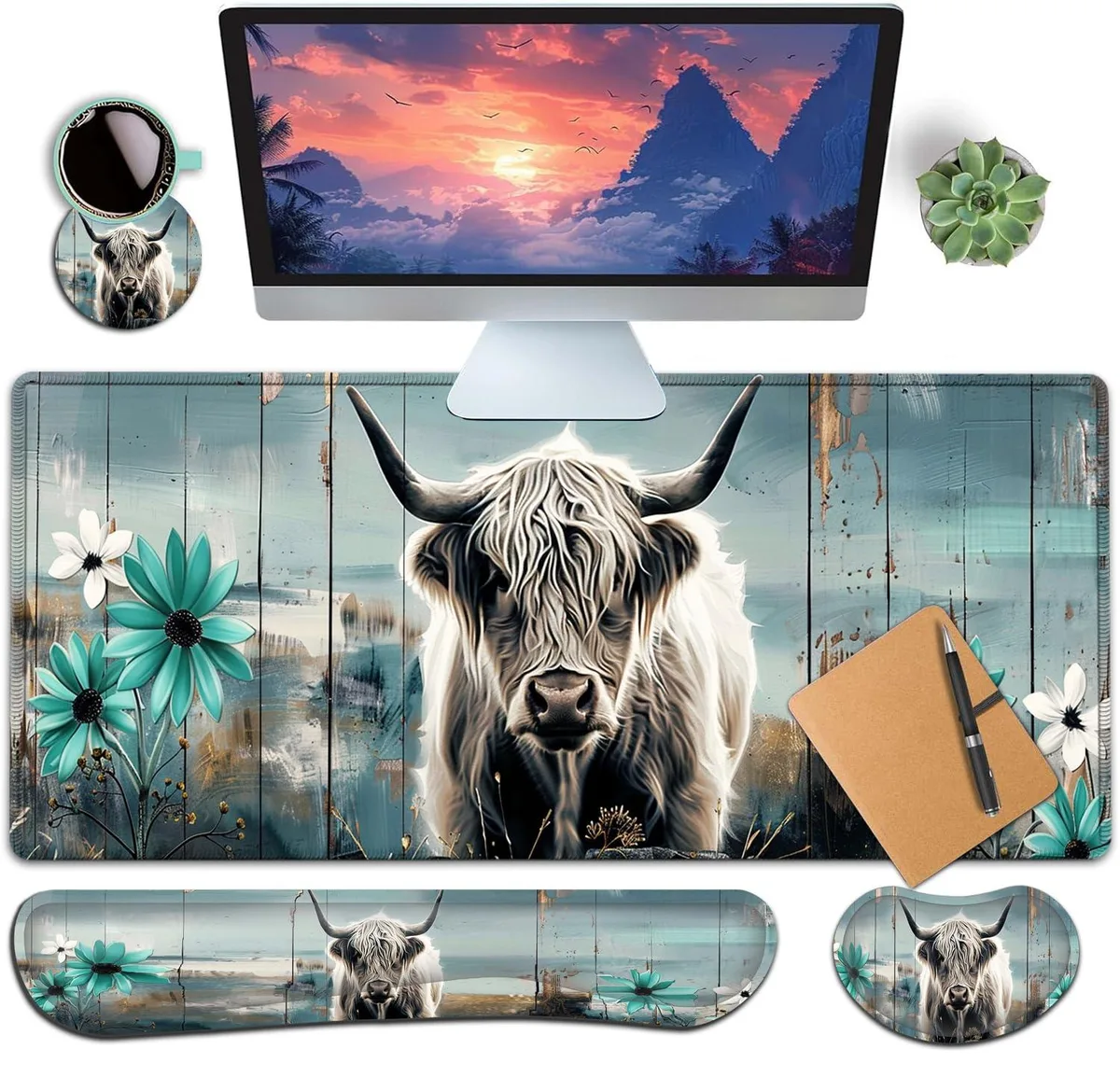 Keychron Ground Level Mouse Pad & Wrist Rest Set 31.5x11.8in — product photo