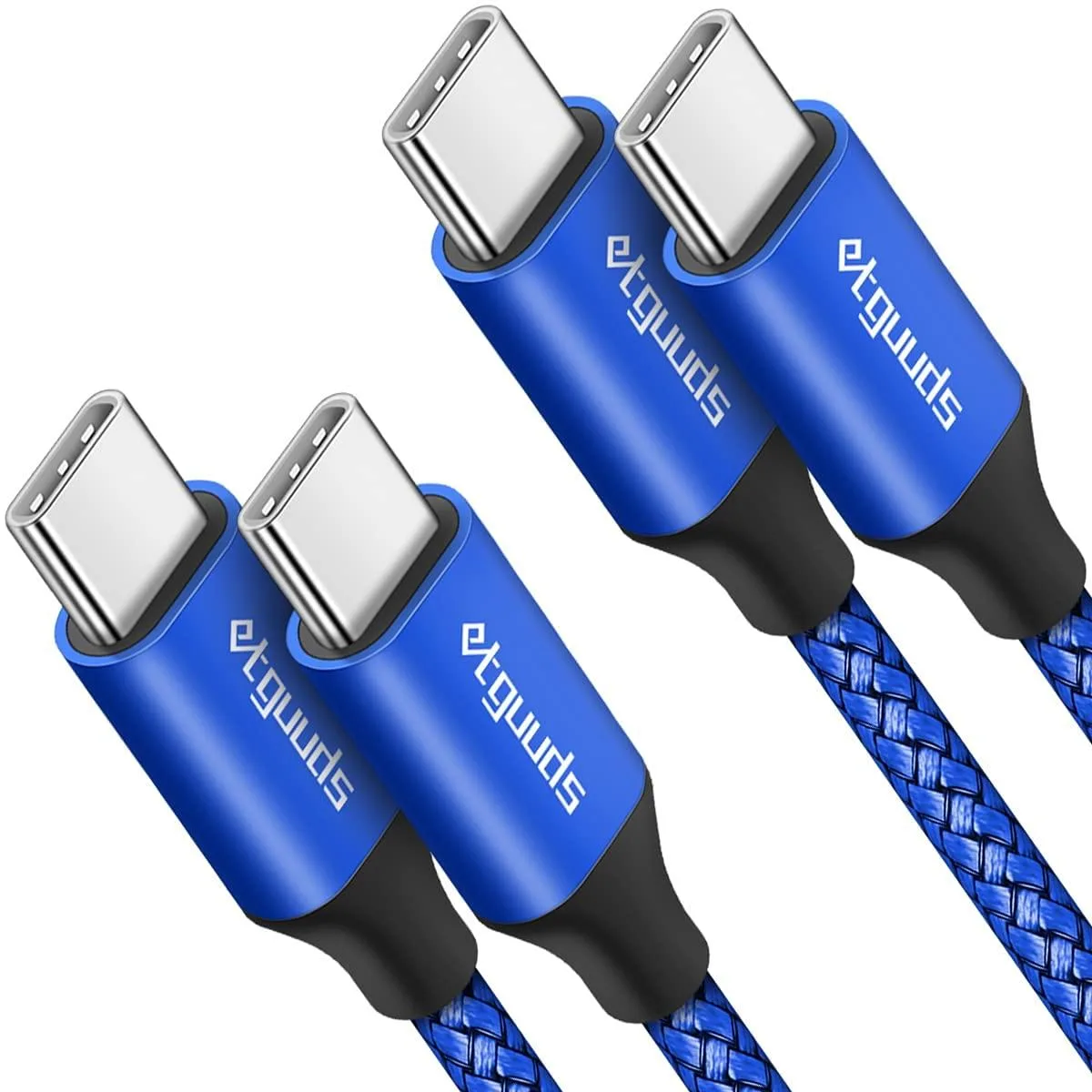  etguuds Samsung Gala USB-C to USB-C Cable 4ft 60W Blue 2-Pack — product photo