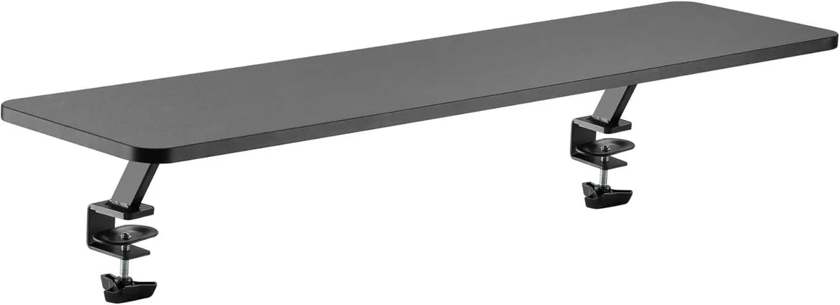 PISKEKAT PISKEKAT Extra-Wide Clamp Desk Shelf 39.4" x 10.2" x 5.1" Black — product photo
