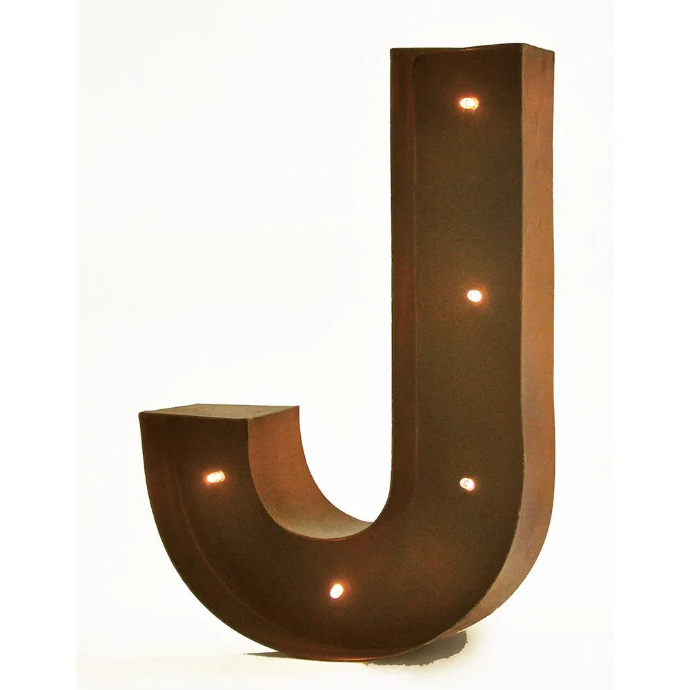 Vandue Corporation Vandue Corporation Rustic Vintage 11" LED Glow Letter J 11.25" tall 2.3" wide — product photo