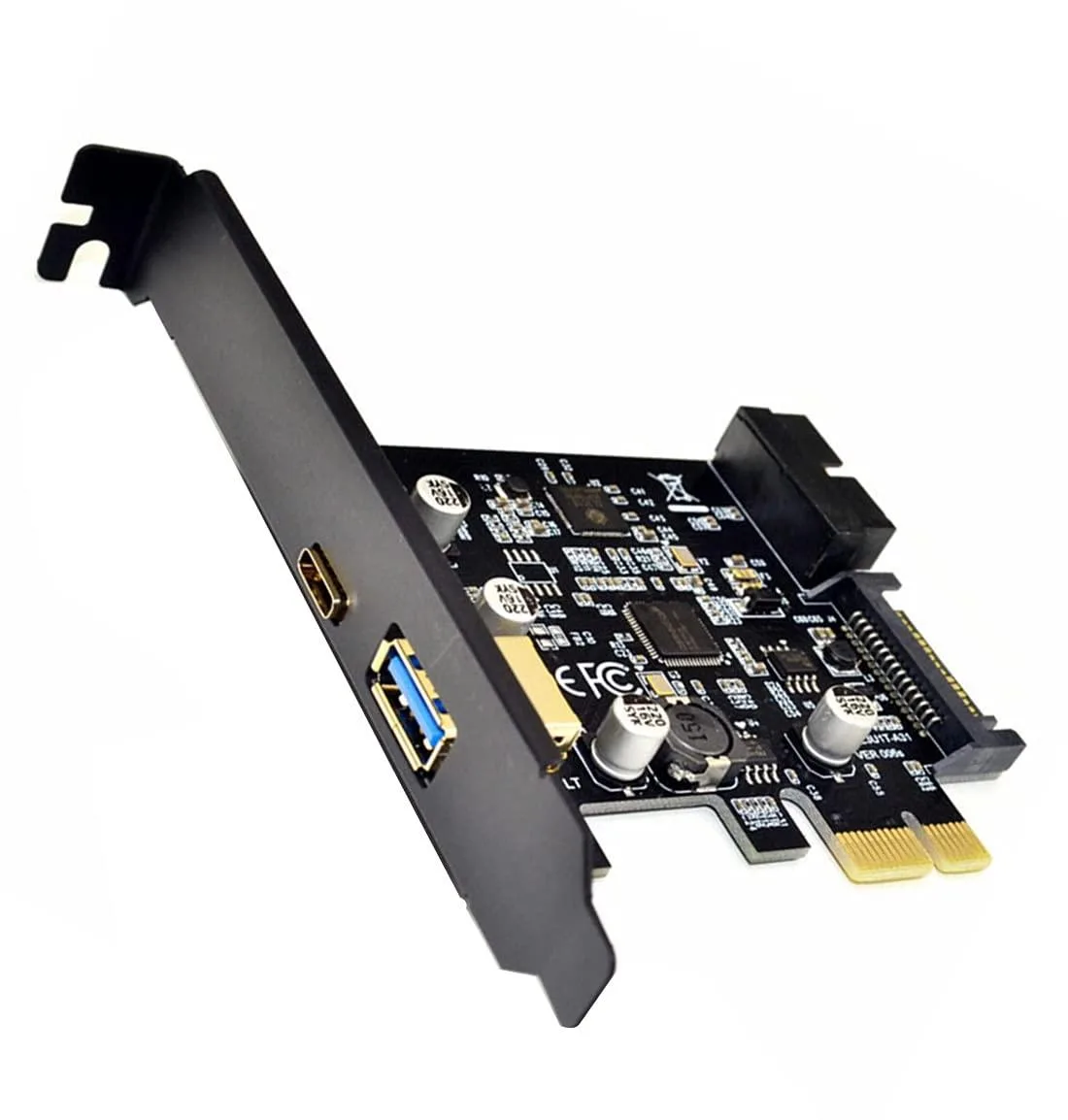 Vszerda Vszerda PCI-E x1 to USB 3.1 2-Port Type-C + Type-A Card — product photo