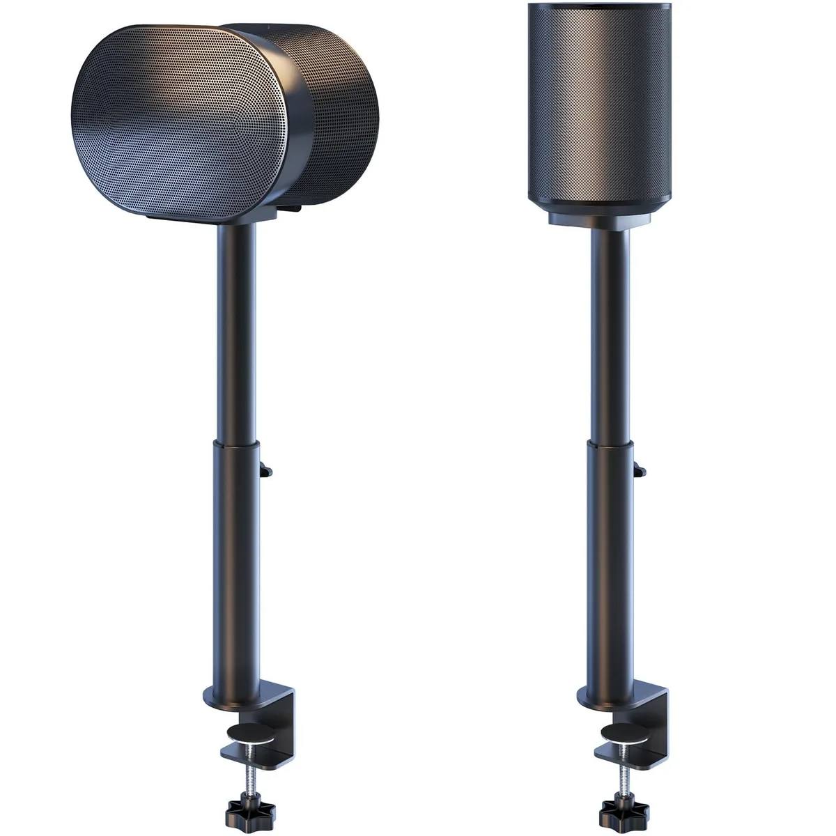  Avid Desk Clamp Speaker Stand for Sonos Era 100/300, Height Adjustable 13.58-18.11", 11 lbs, Pack of 2, Black — product photo