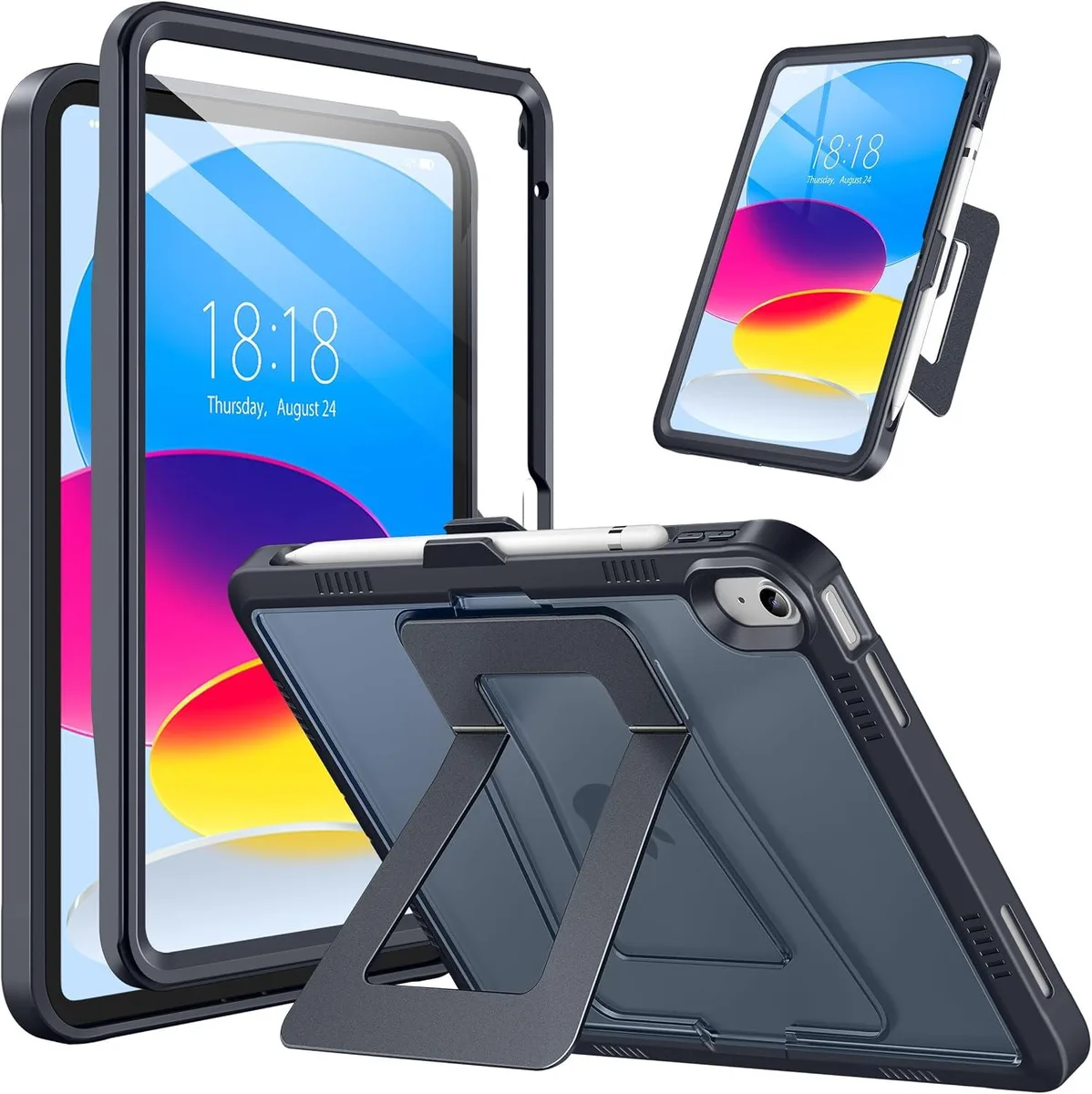 Leelbox Leelbox iPad 11th/10th Gen Case Screen Protector Kickstand Dark — product photo