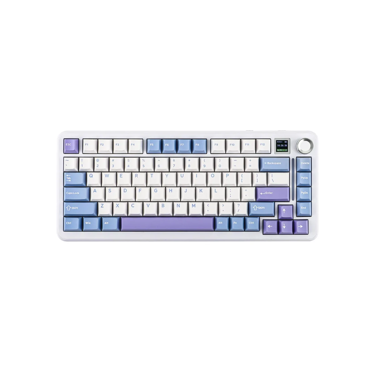 Epomaker Epomaker Cypher81 75% Gasket Gaming Keyboard TFT Knob Tri-Mode 81 Keys Flamingo Switch White — product photo