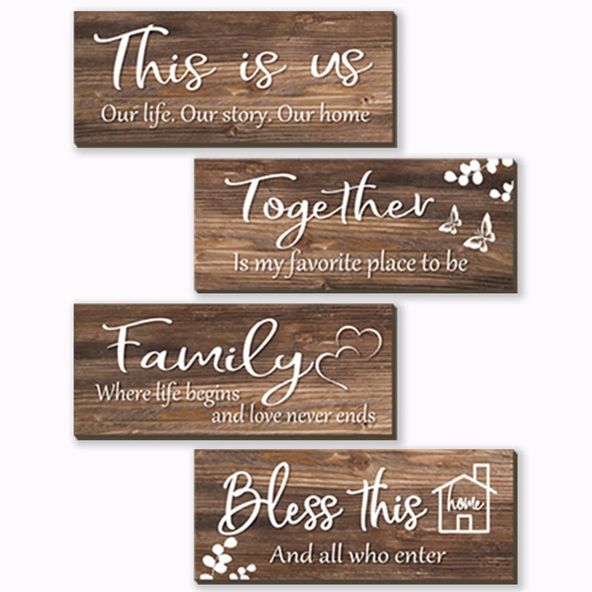  Avery 4-Pack Wooden Family Signs 10x4" Yellow Black — product photo