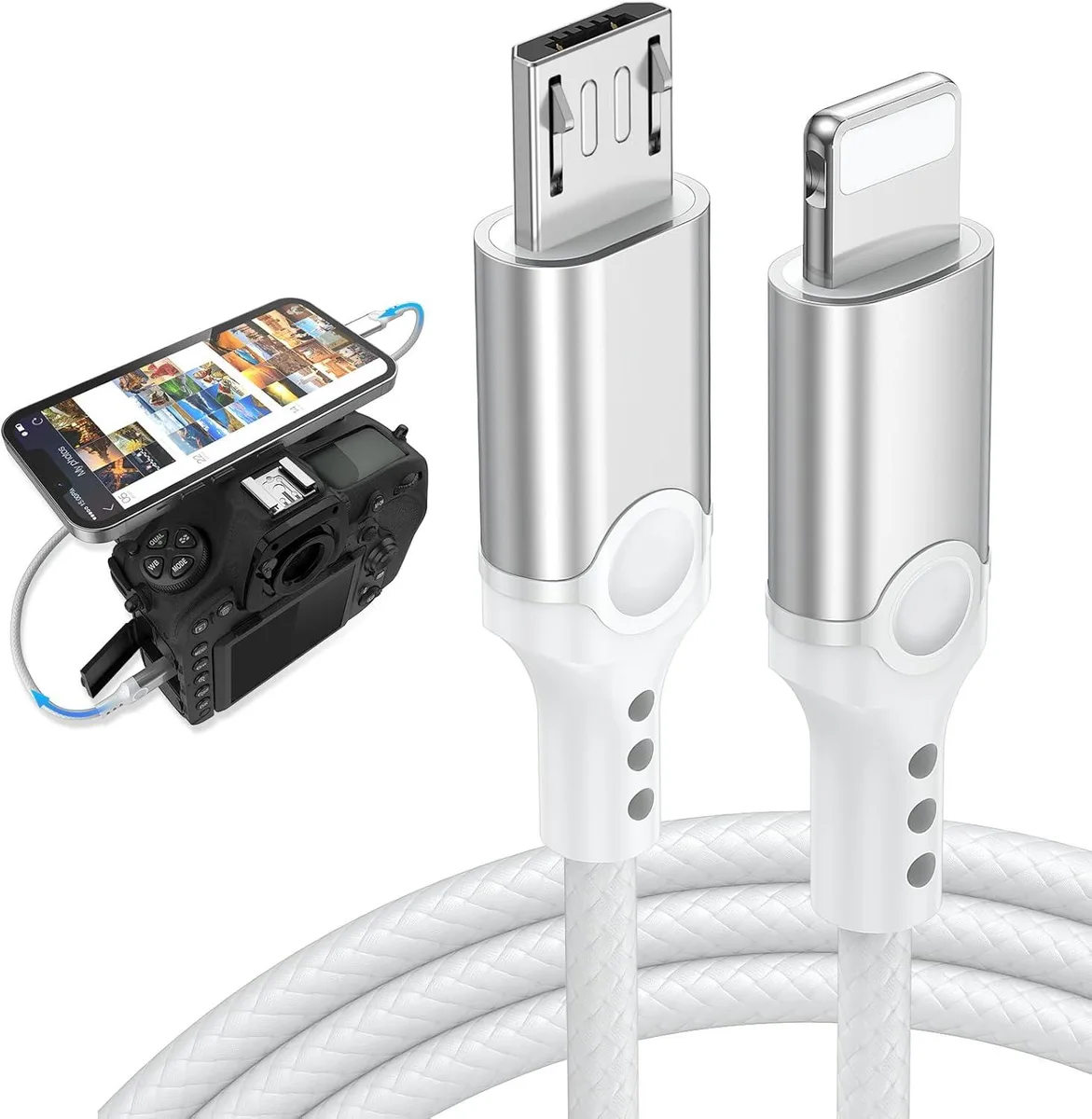 MCHOSE MCHOSE Lightning to Micro USB Camera Adapter Cable MFi 3.3ft 480Mbps — product photo