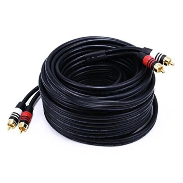 Monoprice Inc. Monoprice Inc. 102867 35-Feet 2 RCA Plug to 2 RCA Plug 22AWG Cable, Black — product photo