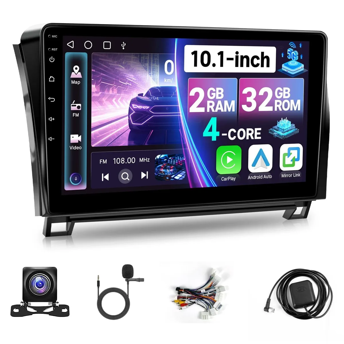 GSM Outdoors GSM Outdoors 2+32GB Android 11 10.1 Inch Car Stereo Tundra 2007-2013 Sequoia 2008-2018 JBL Support — product photo