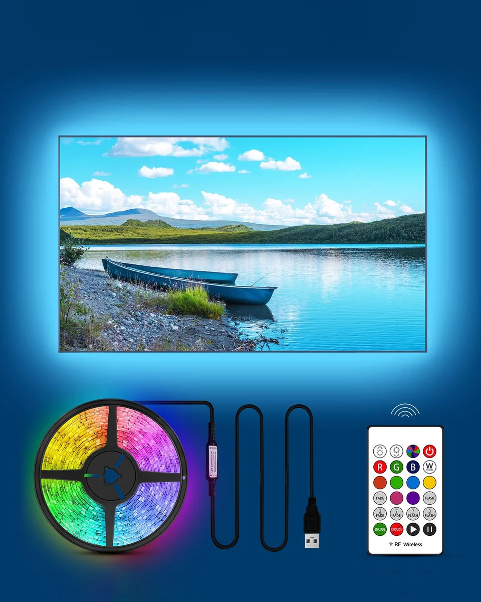  Verilux 55 inch 11.5Ft LED TV Backlight 63 LEDs 17 Colors 10 Brightness 7.5W USB Remote — product photo