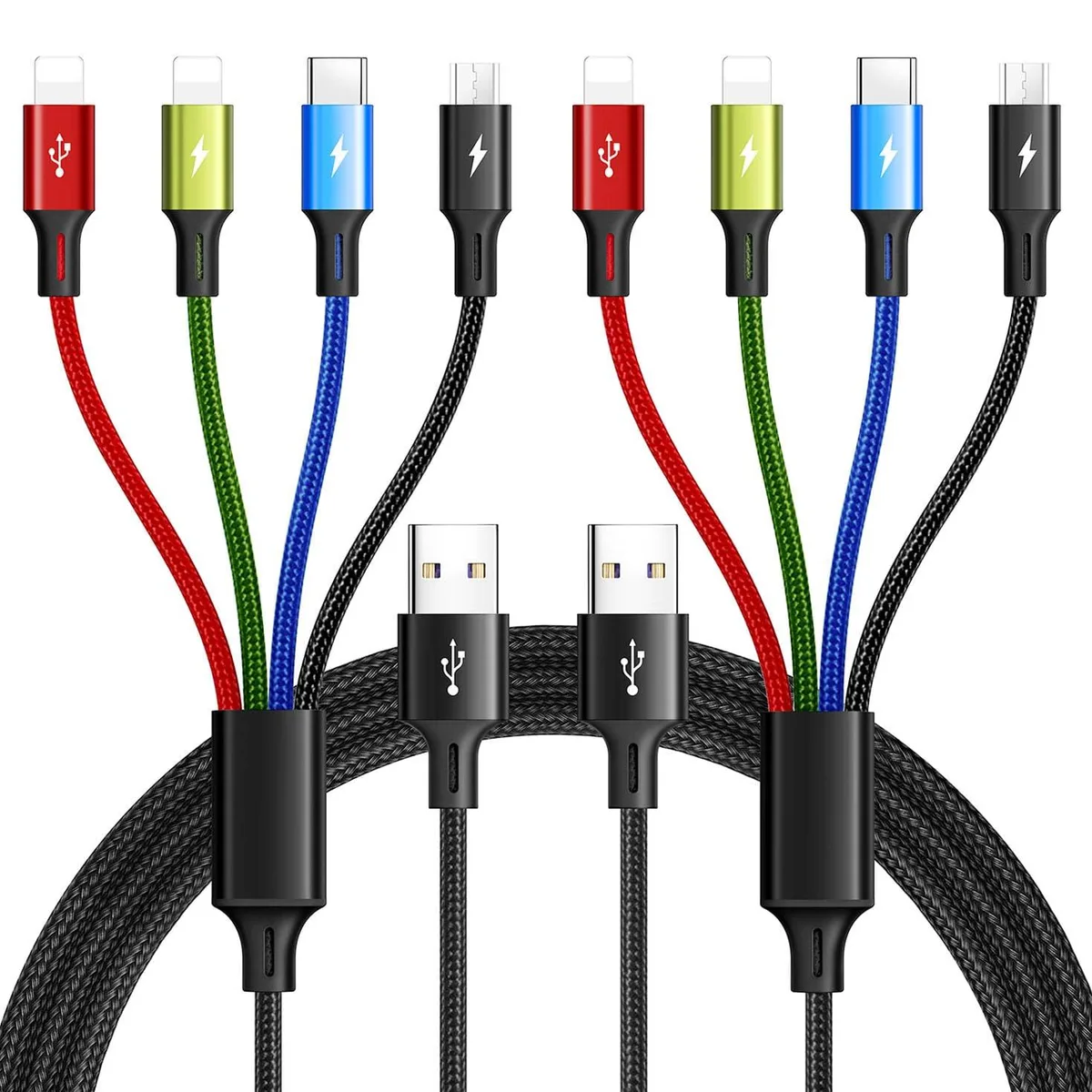 Luisport Luisport 4 in 1 USB Cable 3.5A Braided 2Pack 4Ft accessory — product photo