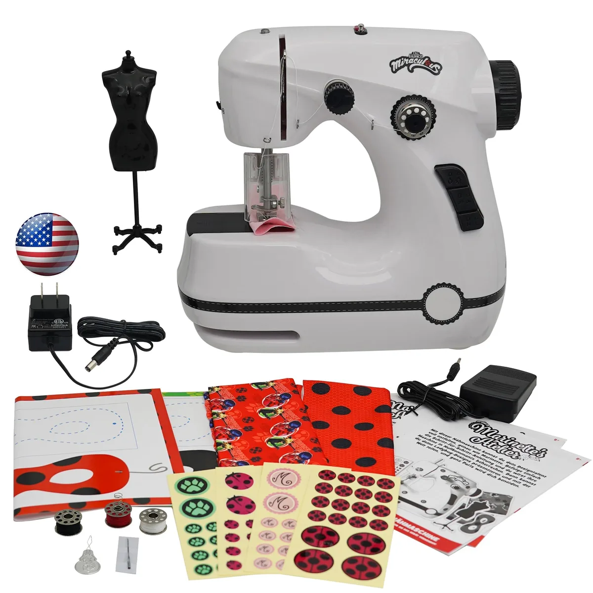 Miraculous M02107 Mini Sewing Machine White 8.9x8.5x4.6 in — product photo