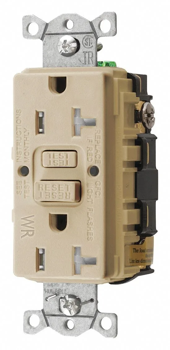 Hubbell Incorporated Hubbell Incorporated GFRTW20I GFCI Receptacle 20A 125VAC 5-20R — product photo